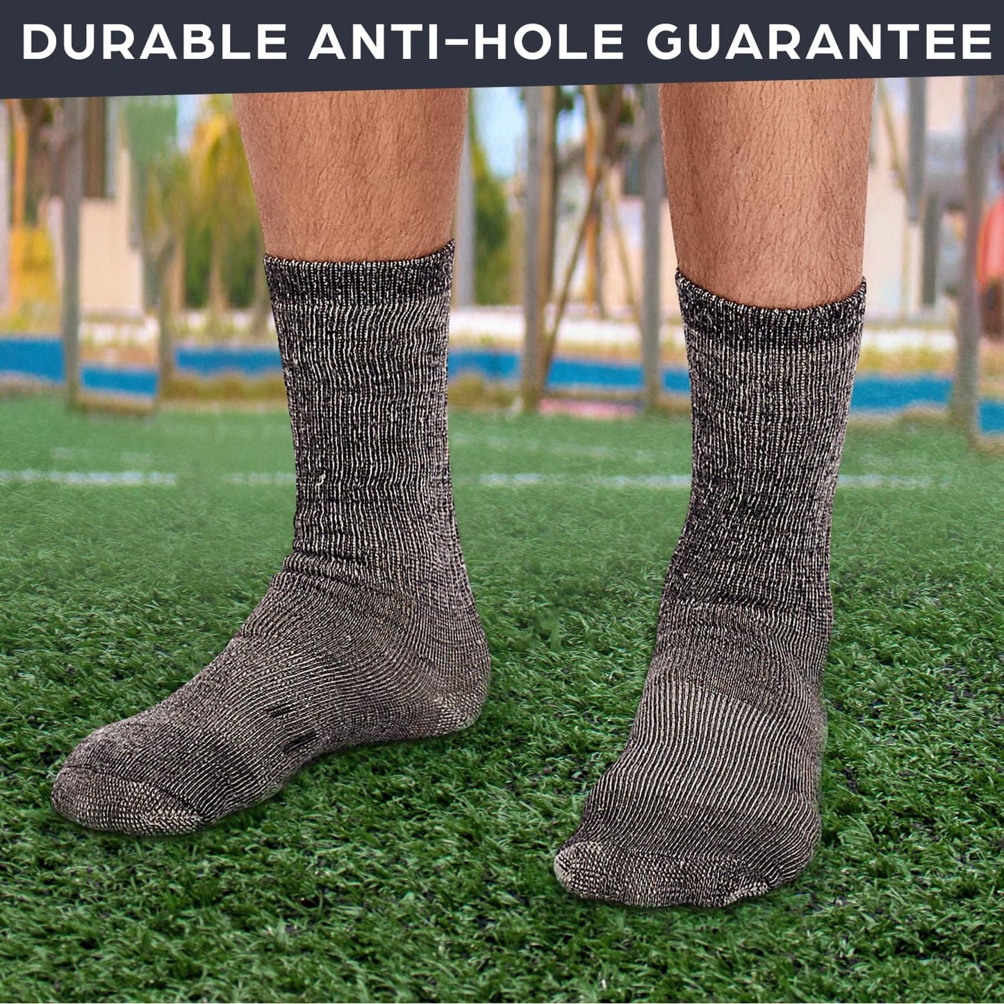 Merino Wool Socks for Men Women - 3 or 6 Pairs 80% Wool - Hiking Socks Warm Socks Crew Style Thermal Moisture Wicking
