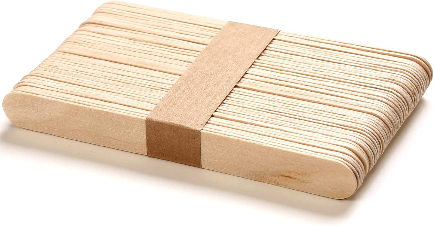 4 Style Assorted Wax Applicators - 300 Pcs Wooden Spatulas for Body, Legs, Face, Eyebrow Hair Removal or Wood Crafts