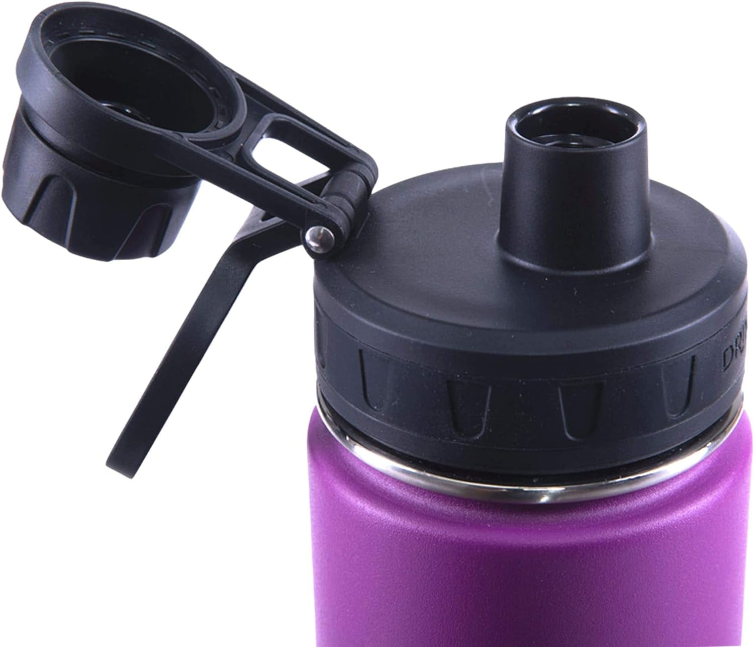 Stainless Steel Water Bottle Spout Lid Vacuum Insulated Double Wall Water Bottle Wide Mouth (40Oz 32Oz 22Oz 18Oz 14Oz) Leak Proof Keep Cold Sport Camping Hiking (22 Oz, 22Oz Purple)
