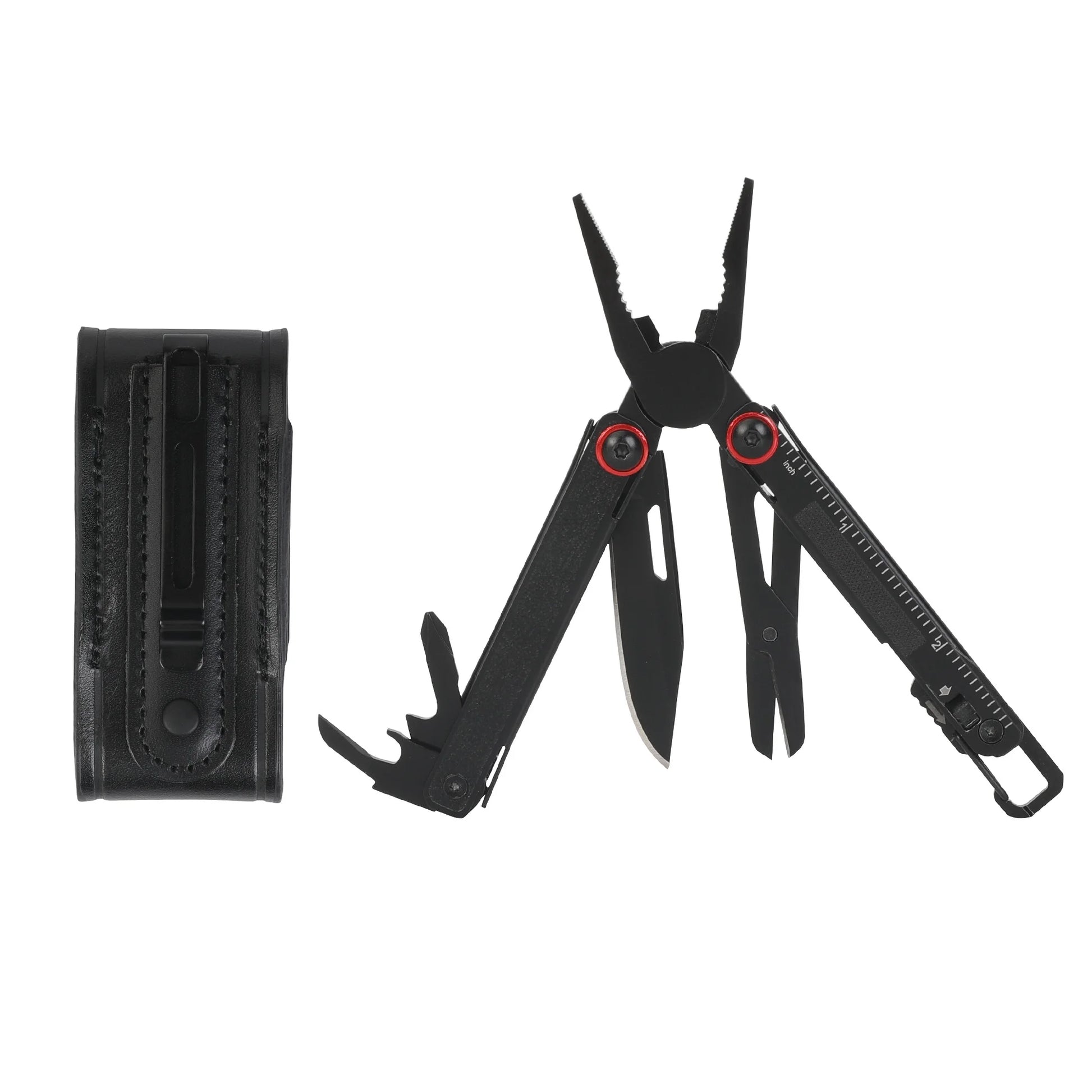 Uberall 11-In-1 Folding Mini Multi-Tool Ultra Compact with Leather Sheath, Multi-Function