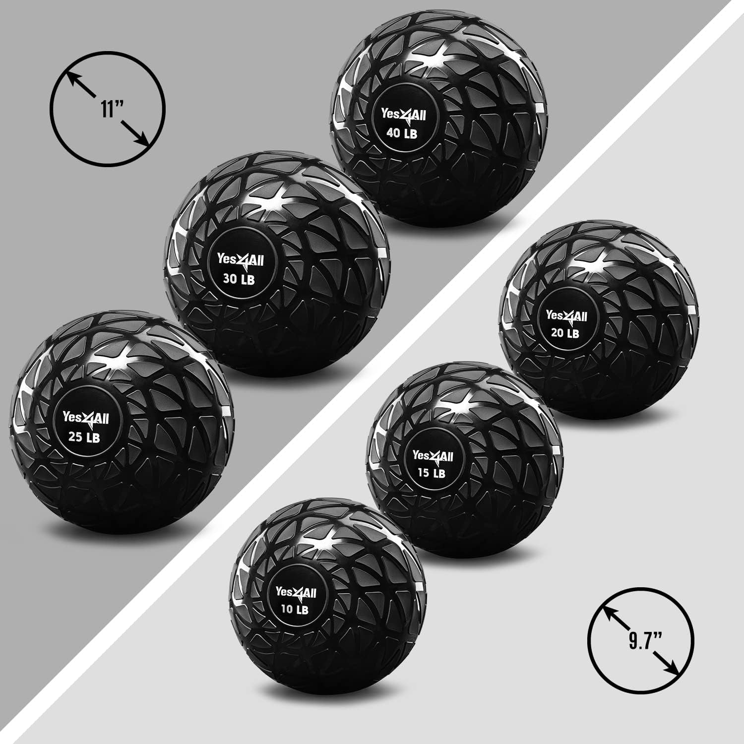 Slam Balls, 10-40Lb Weighted Ball Weight, Durable PVC Sand Filled Workout Dynamic Slam Ball for Core Strengthen