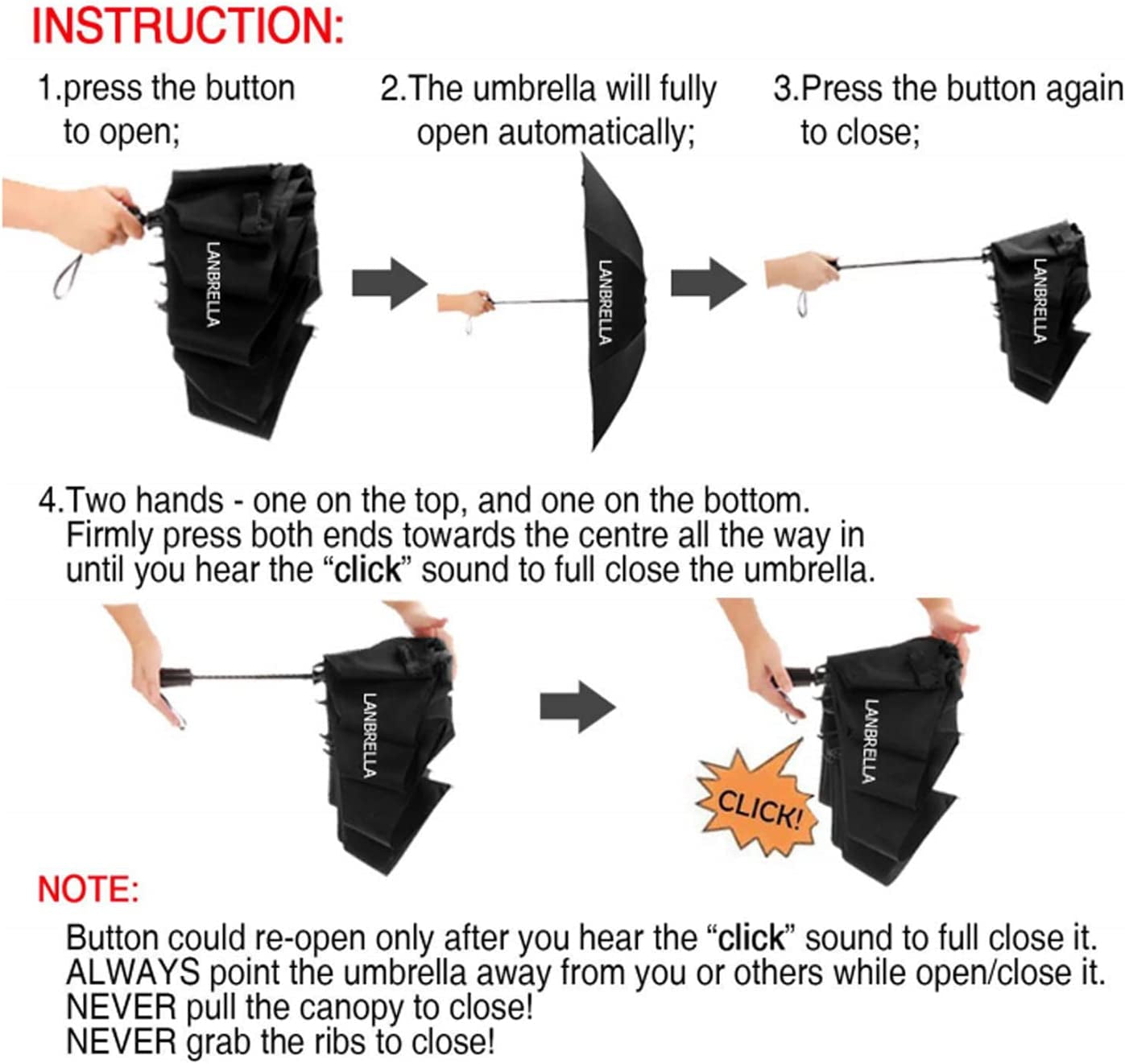 Compact Reverse Folding Umbrella Auto Windproof Travel Umbrella
