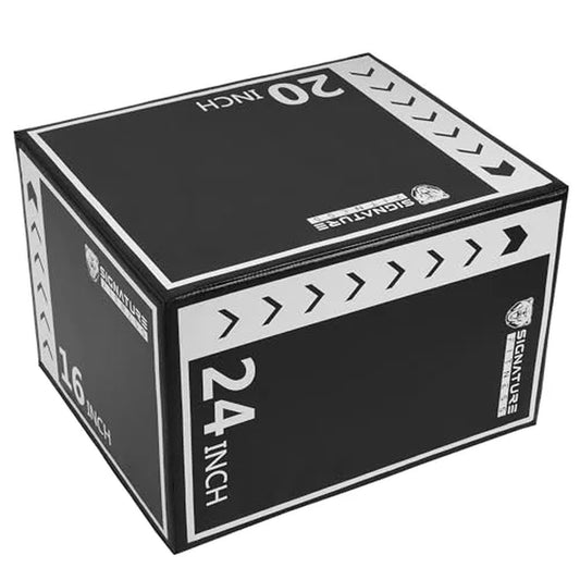 3-In-1 Rotatable Plyometric Jump Box, Jumping Exercise Trainer with anti Slip Surface & High Density Foam, Fitness Training, Easy to Clean, 16’’ × 20’’ × 24’’, Black/White