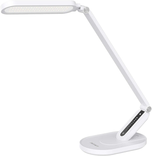 Desk Lamp, for Eye Care, Dimmable Table Lamp with 5 Colour Modes, 72 Leds with USB Charging Port, Touch Control and Memory Function, Office Lamp