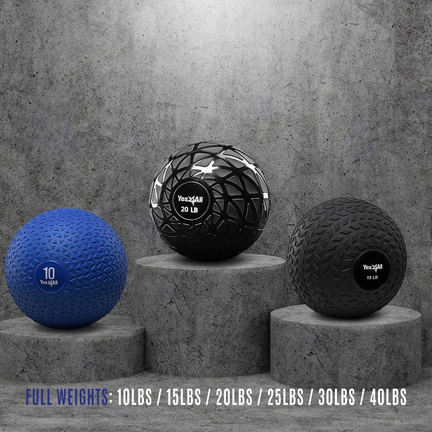 Slam Balls, 10-40Lb Weighted Ball Weight, Durable PVC Sand Filled Workout Dynamic Slam Ball for Core Strengthen