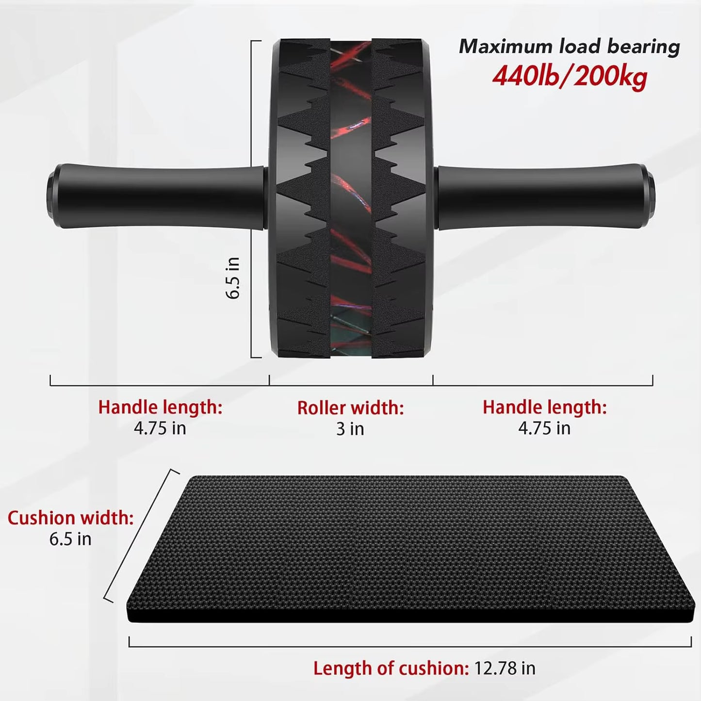 AB Roller Wheel Ab Roller for Abdominal Workout and Core Strength Training Portable Ab Wheel Roller Exercise for Men Women Fitne
