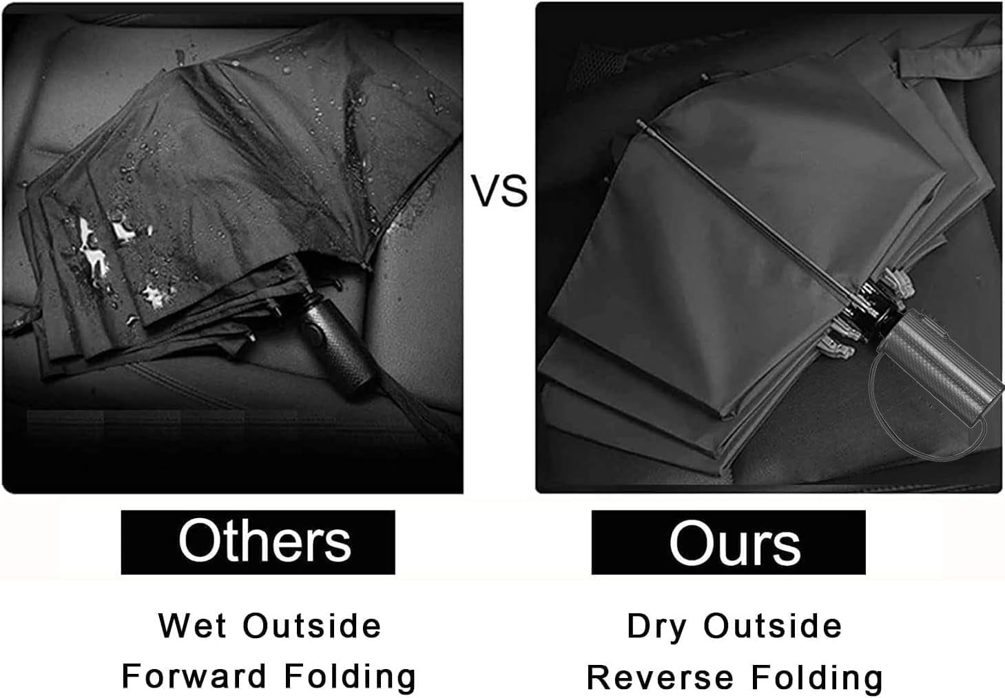 Compact Reverse Folding Umbrella Auto Windproof Travel Umbrella
