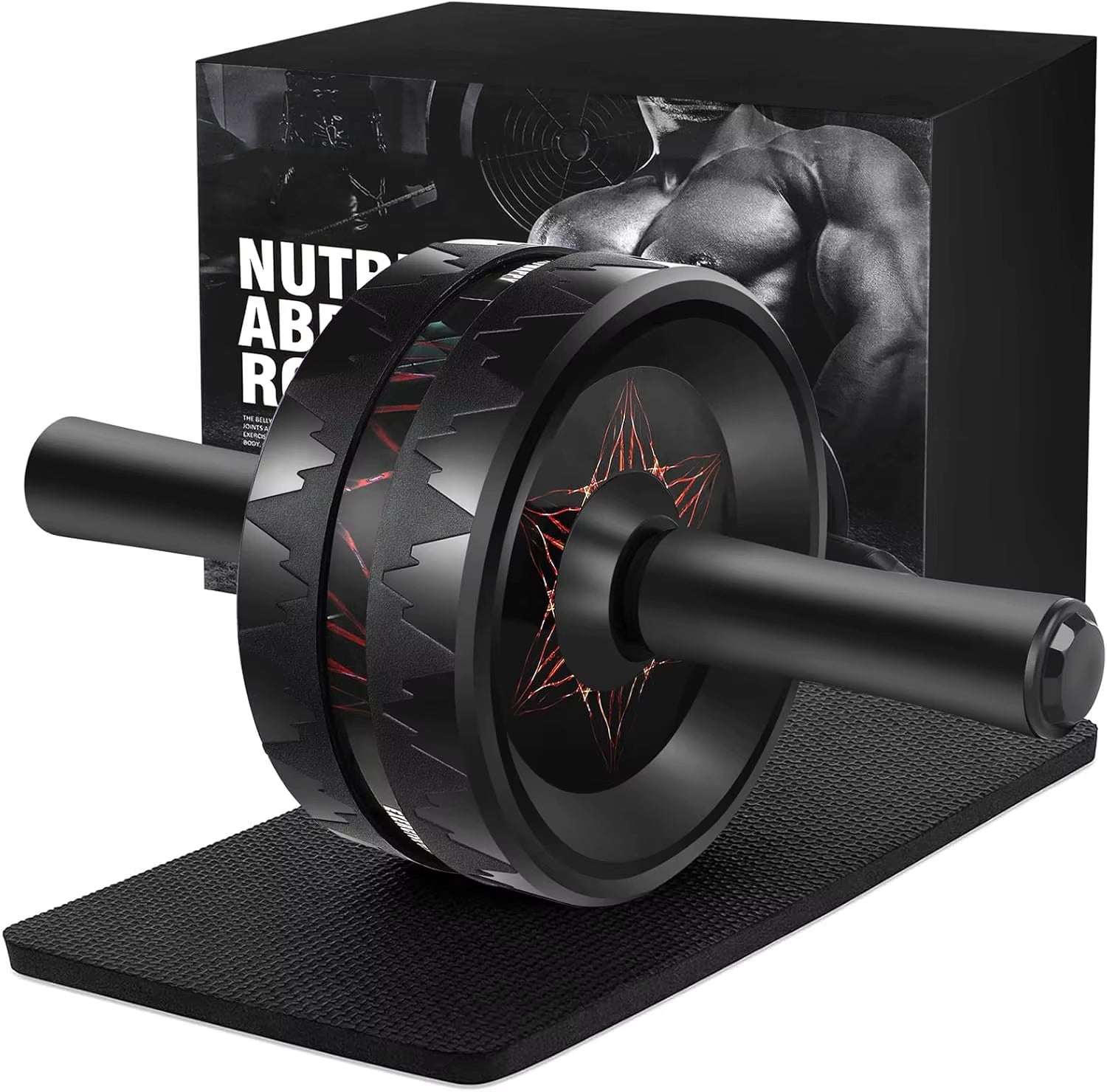 AB Roller Wheel Ab Roller for Abdominal Workout and Core Strength Training Portable Ab Wheel Roller Exercise for Men Women Fitne