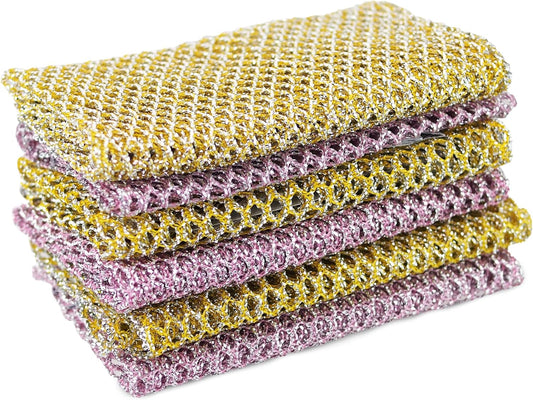 Heavy Duty Non-Scratch Dish Scrubbers for Cleaning Dishes & Pots (6Pcs) - Replace Kitchen Sponges for Dishwashing with Our Scouring Pads - Try Our Alternative Dish Washing Scrub