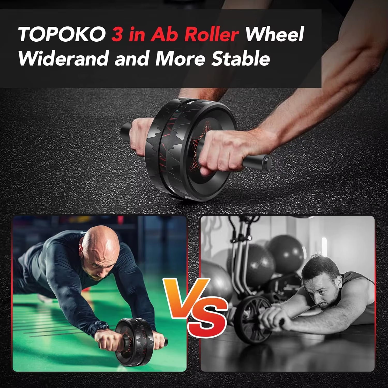 AB Roller Wheel Ab Roller for Abdominal Workout and Core Strength Training Portable Ab Wheel Roller Exercise for Men Women Fitne