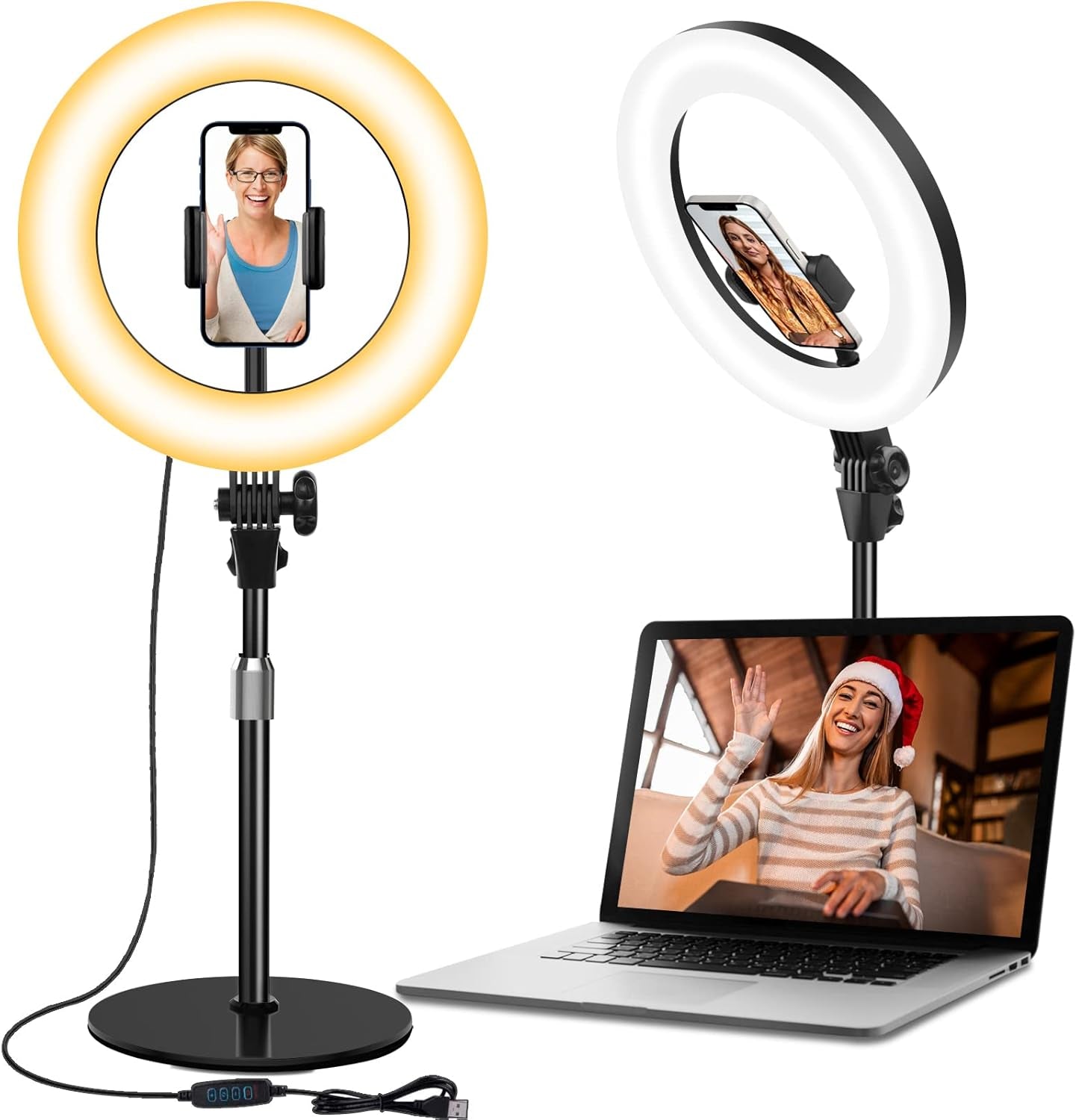 Desk Ring Light with Stand, 10.5&