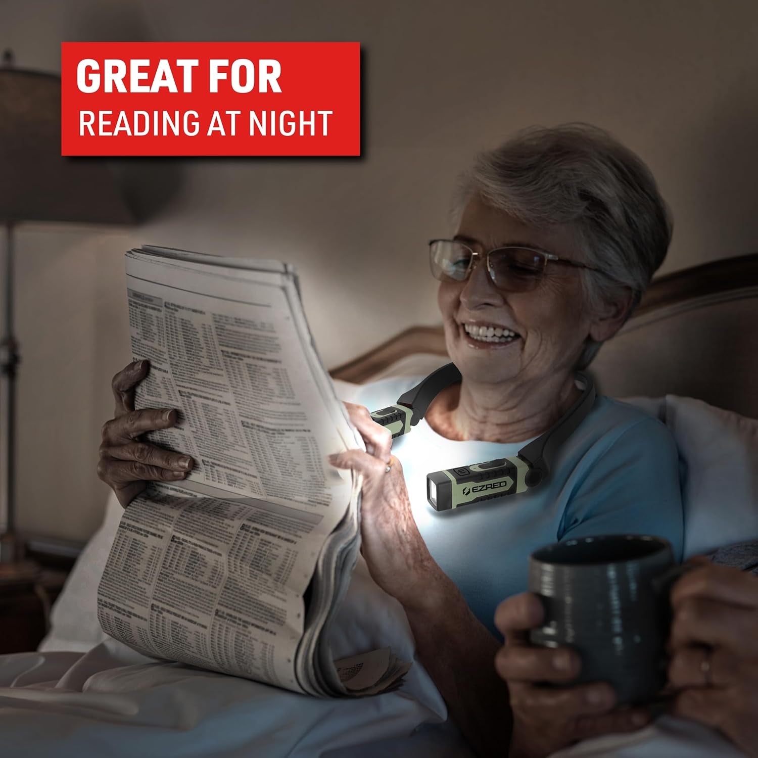 ANYWEAR Rechargeable Neck Light for Hands-Free Lighting, Soft Green