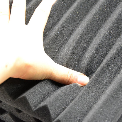 24 Pack Acoustic Panels Studio Soundproofing Foam Wedges Panels, 1" X 12" X 12" Sound Insulation Absorbing, Black