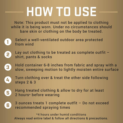 Permethrin Clothing & Gear Insect lent, Use on Outdoor Gear, Tents and Sleeping Bags, s Mosquitoes, Ticks, Mites, (Aerosol Spray), 6.5 Fl Oz (Pack of 6)
