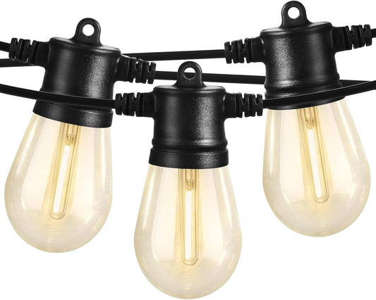 Outdoor String Lights, 96FT Patio Lights with 32 LED Shatterproof Bulbs, Hanging for Outside, Garden, Backyard, Deck, Porch, Fence, Bistro, Pool, Party