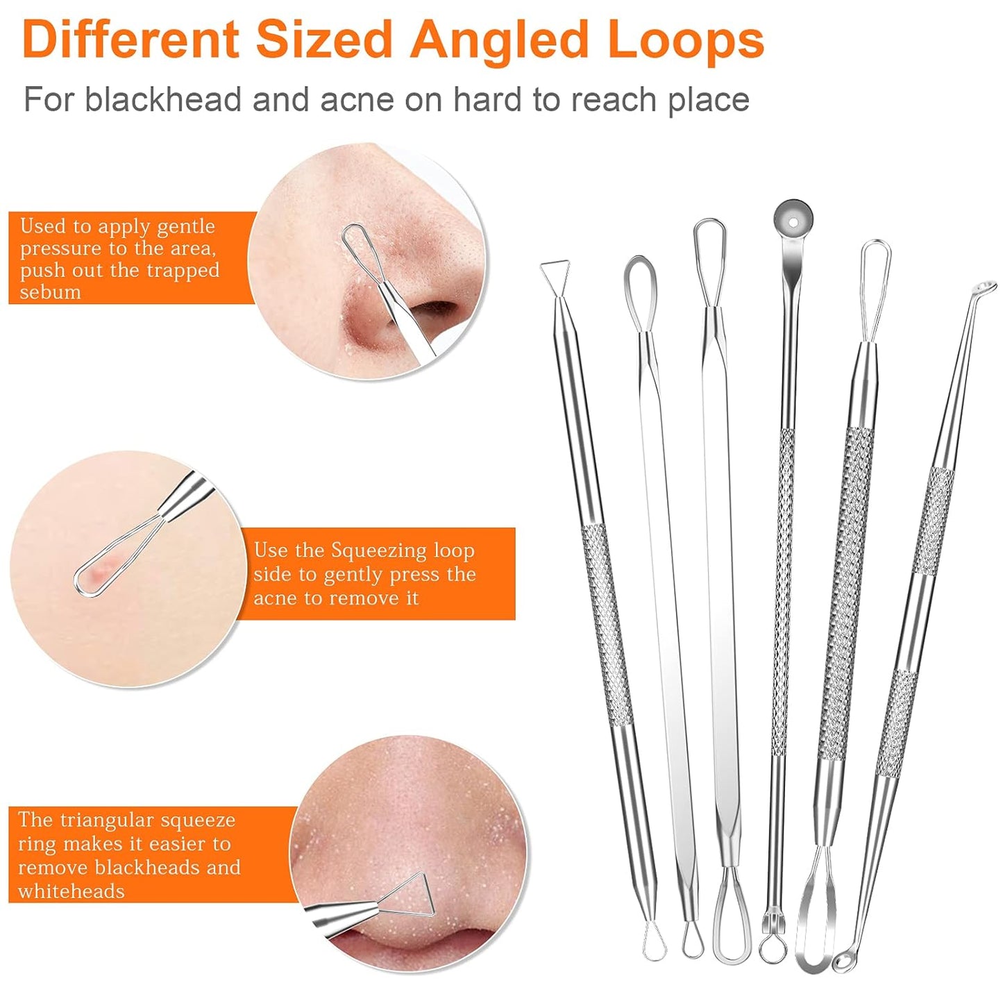 Pimple Popper Tool Kit, 15 PCS Blackhead Remover Comedone Acne Extractor Tools, Professional Sharp Stainless Skin Blemish Removal Pimple Tools with Metal Case