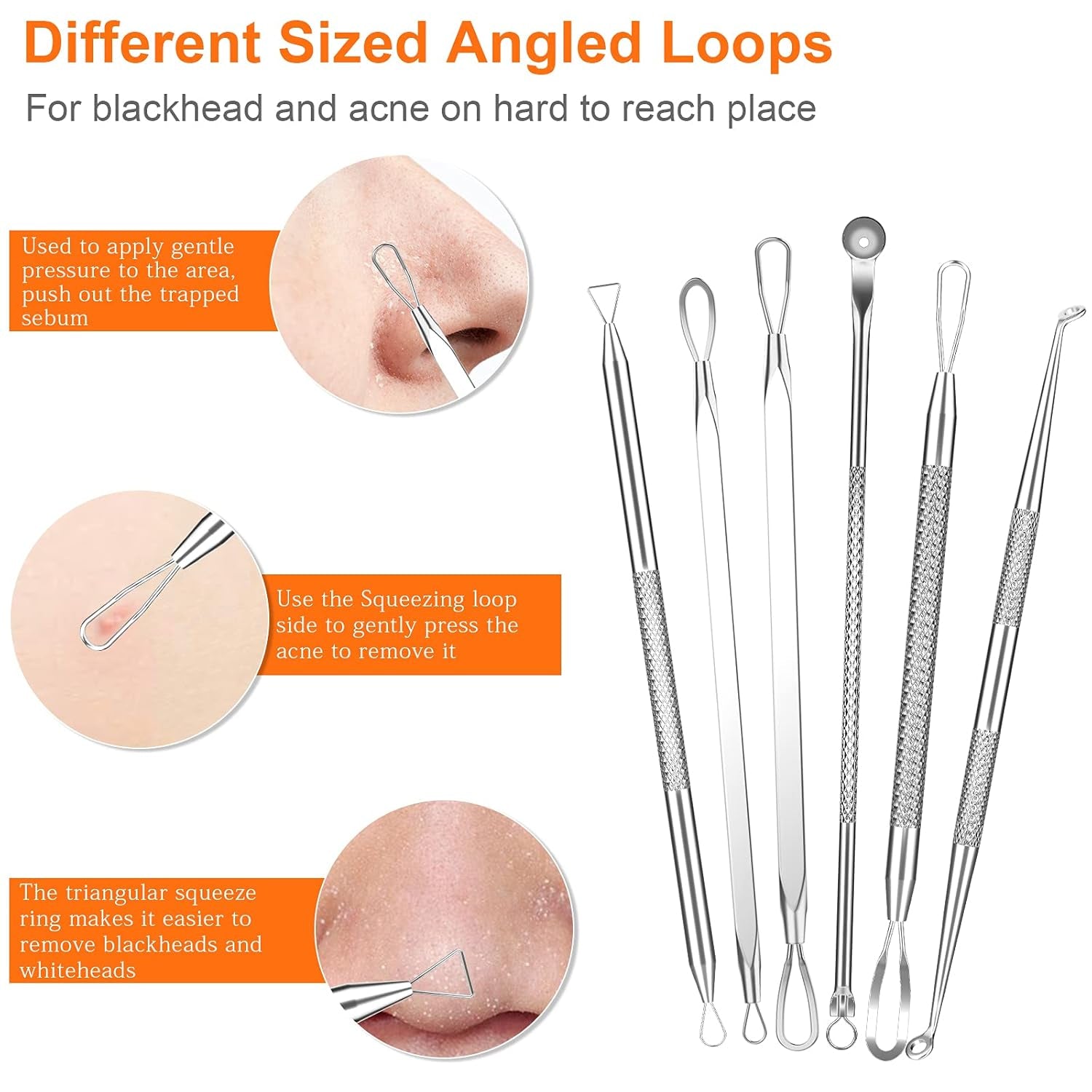 Pimple Popper Tool Kit, 15 PCS Blackhead Remover Comedone Acne Extractor Tools, Professional Sharp Stainless Skin Blemish Removal Pimple Tools with Metal Case