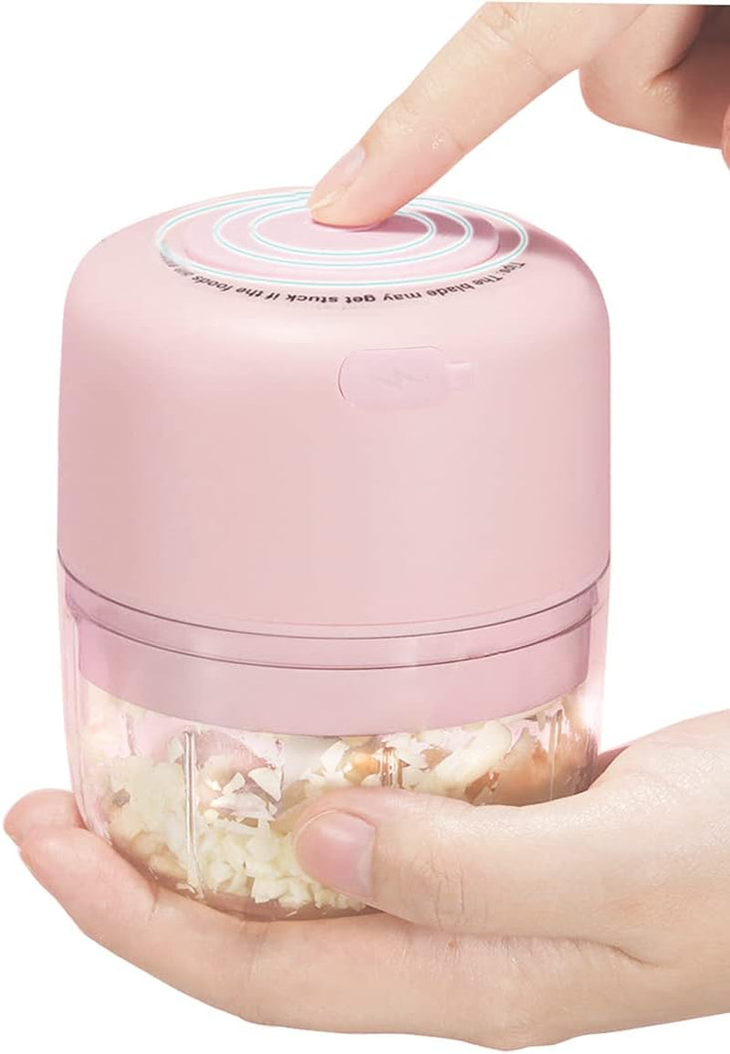 Wireless Mini Electric Food Processor for Garlic Chopper,Dicing, Mincing & Puree (100 Ml, Pink)