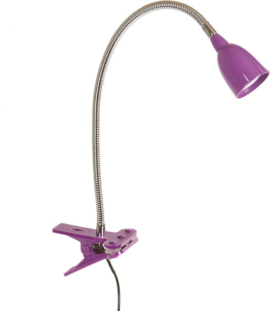 LED Clip on Light/Clamp Lamp/Reading Book Light for Desk, Bed, Office, and Dorm Room, Purple