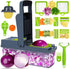 16 in 1 Vegetable Chopper and Food Chopper with Container, Onion Slicer Cutter Dicer, Veggie Cutter with 7 Blades for Carrot Salad Garlic Potato (Design 2)