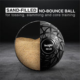 Slam Balls, 10-40Lb Weighted Ball Weight, Durable PVC Sand Filled Workout Dynamic Slam Ball for Core Strengthen