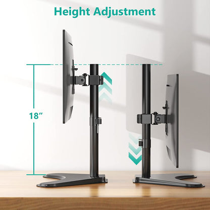 Single Monitor Stand for 13-32 Inch Computer Screens, Freestanding Single Monitors Arm Desk Mount, Universal VESA Monitor Mount 75X75/100X100Mm, Adjustable Height and Angle, (MF001), Black