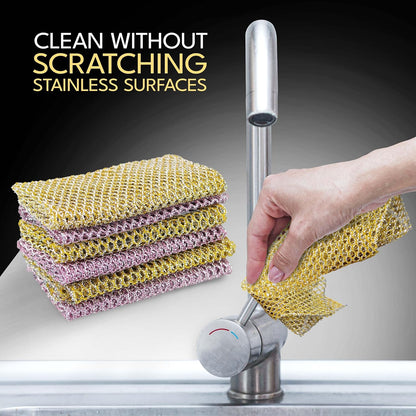 Heavy Duty Non-Scratch Dish Scrubbers for Cleaning Dishes & Pots (6Pcs) - Replace Kitchen Sponges for Dishwashing with Our Scouring Pads - Try Our Alternative Dish Washing Scrub