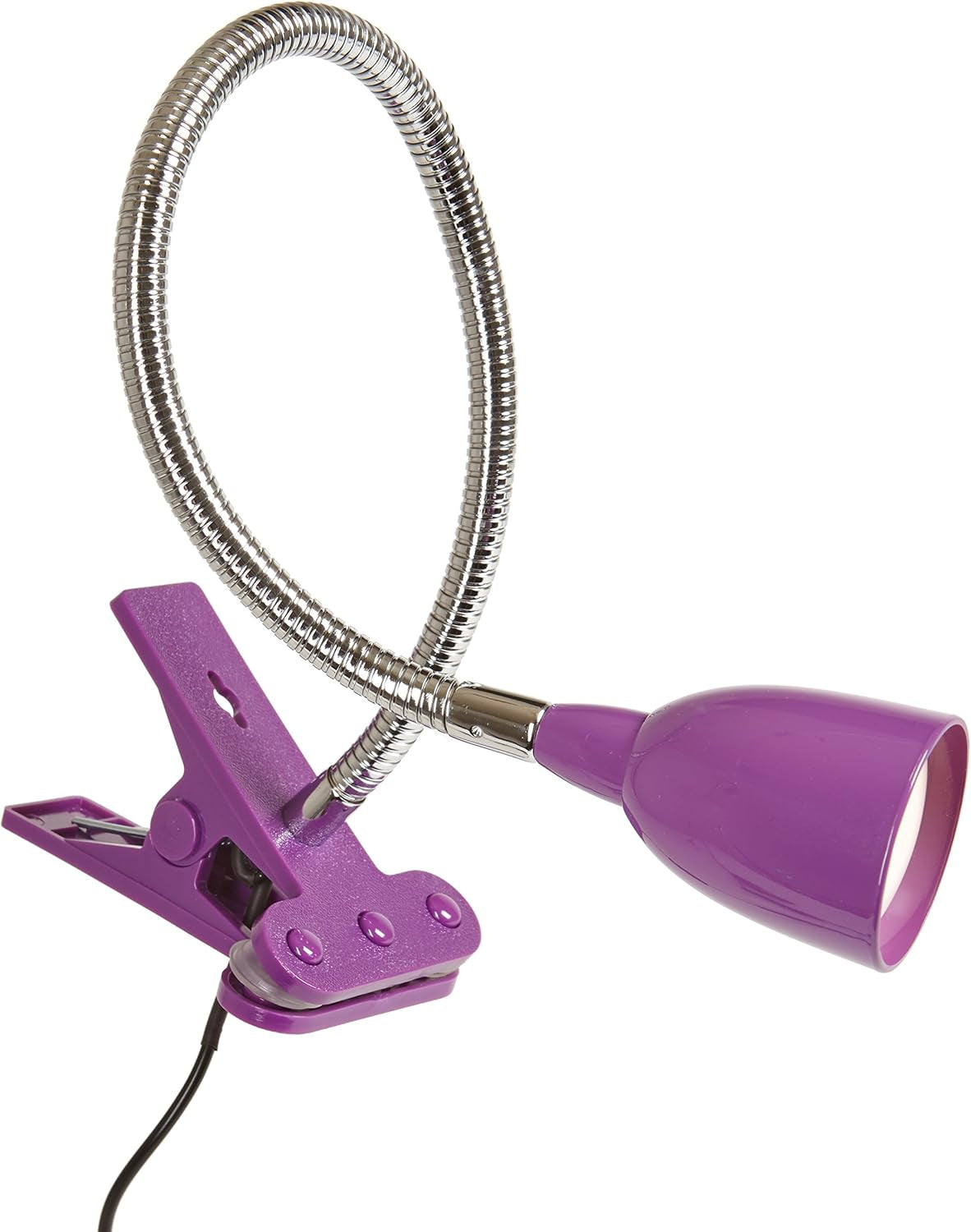 LED Clip on Light/Clamp Lamp/Reading Book Light for Desk, Bed, Office, and Dorm Room, Purple