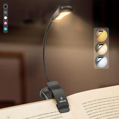 /Luminolite Rechargeable Book Light, Reading Lights for Books in Bed, 3 Colortemperature × 3 Brightness, up to 70 Hours Lighting, Great for Readers, Travel (Black)
