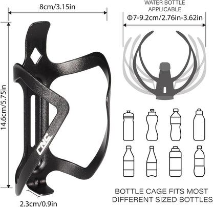Bike Water Bottle Holder, 2-Pack Bike Water Bottle Cage for Road Bike/Mountain Bike，Black
