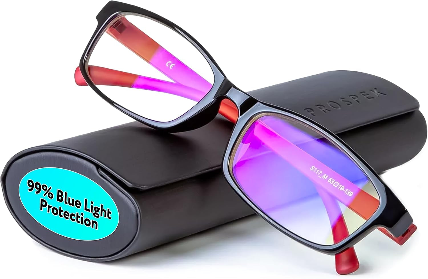 Blue Light Reading Glasses for Men and Women, Anti-Glare for Computer Use with Clear Lens 0.5 Diopters