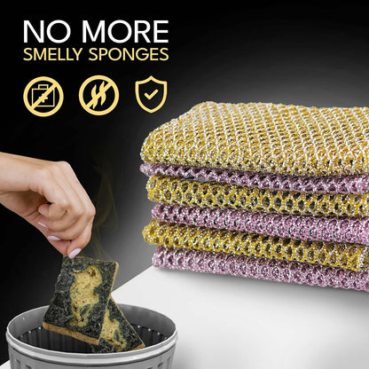 Heavy Duty Non-Scratch Dish Scrubbers for Cleaning Dishes & Pots (6Pcs) - Replace Kitchen Sponges for Dishwashing with Our Scouring Pads - Try Our Alternative Dish Washing Scrub