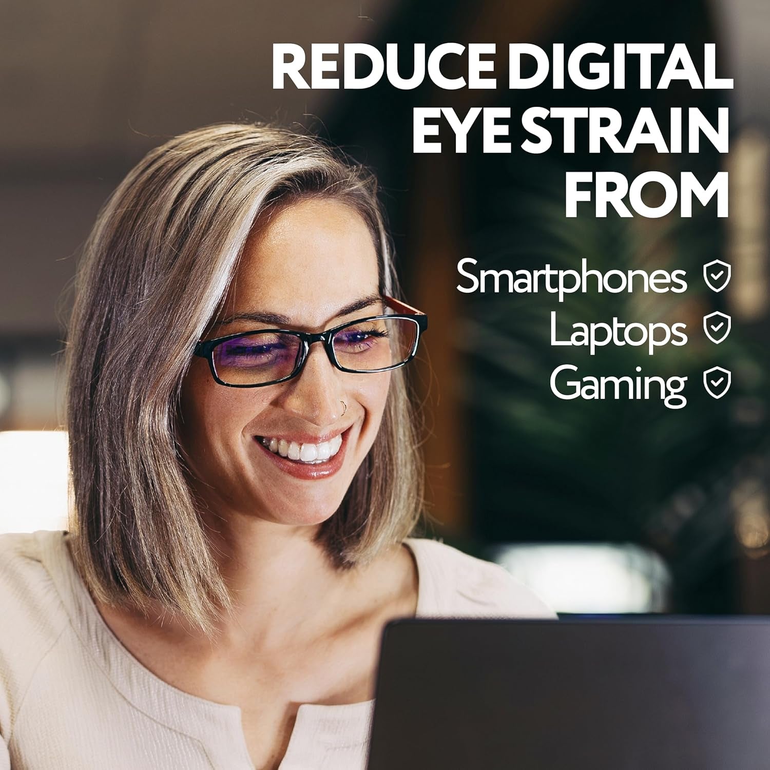Blue Light Reading Glasses for Men and Women, Anti-Glare for Computer Use with Clear Lens 0.5 Diopters