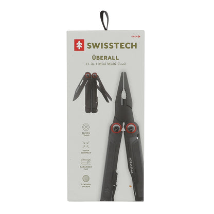 Uberall 11-In-1 Folding Mini Multi-Tool Ultra Compact with Leather Sheath, Multi-Function