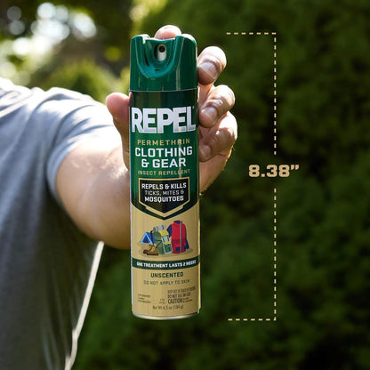 Permethrin Clothing & Gear Insect lent, Use on Outdoor Gear, Tents and Sleeping Bags, s Mosquitoes, Ticks, Mites, (Aerosol Spray), 6.5 Fl Oz (Pack of 6)