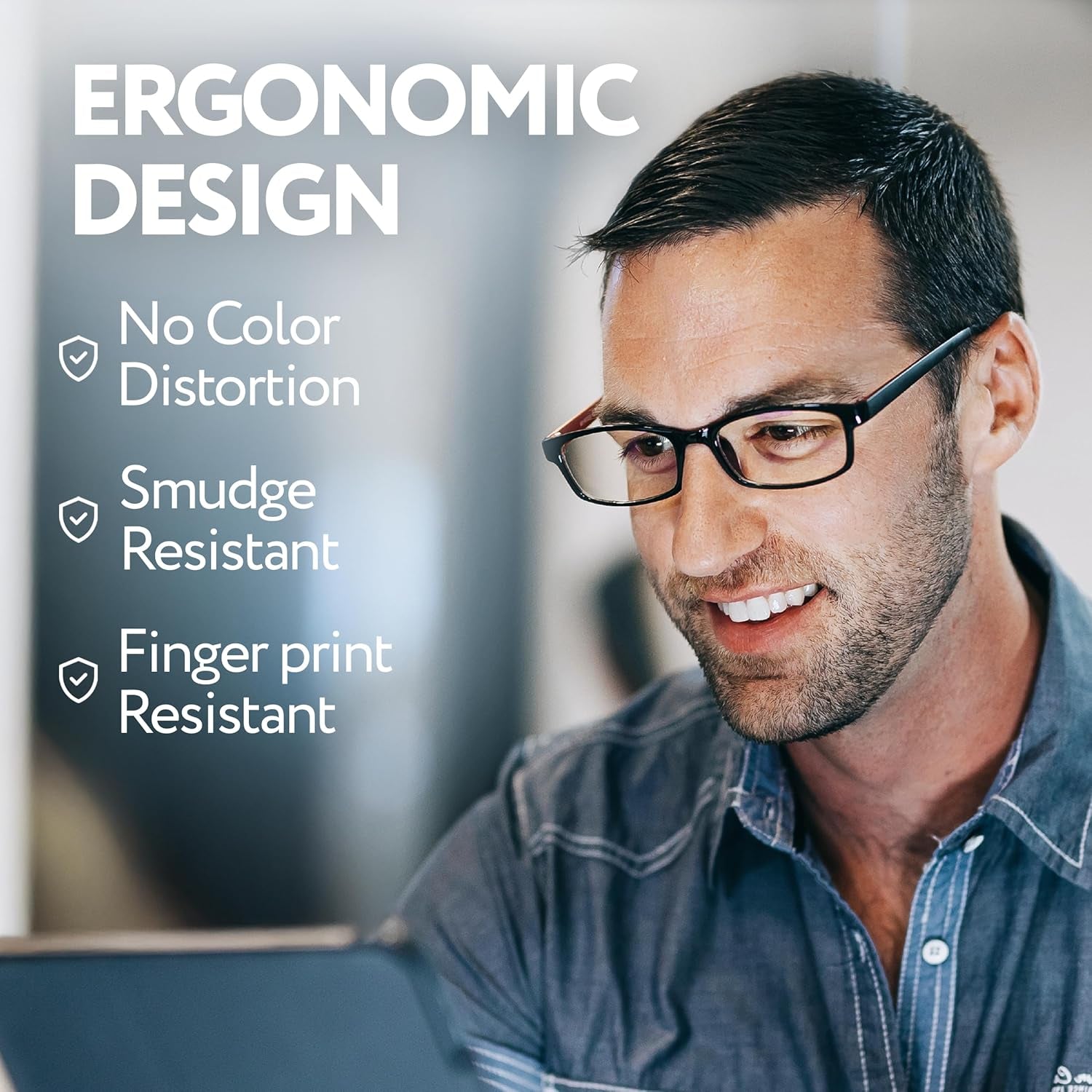 Blue Light Reading Glasses for Men and Women, Anti-Glare for Computer Use with Clear Lens 0.5 Diopters