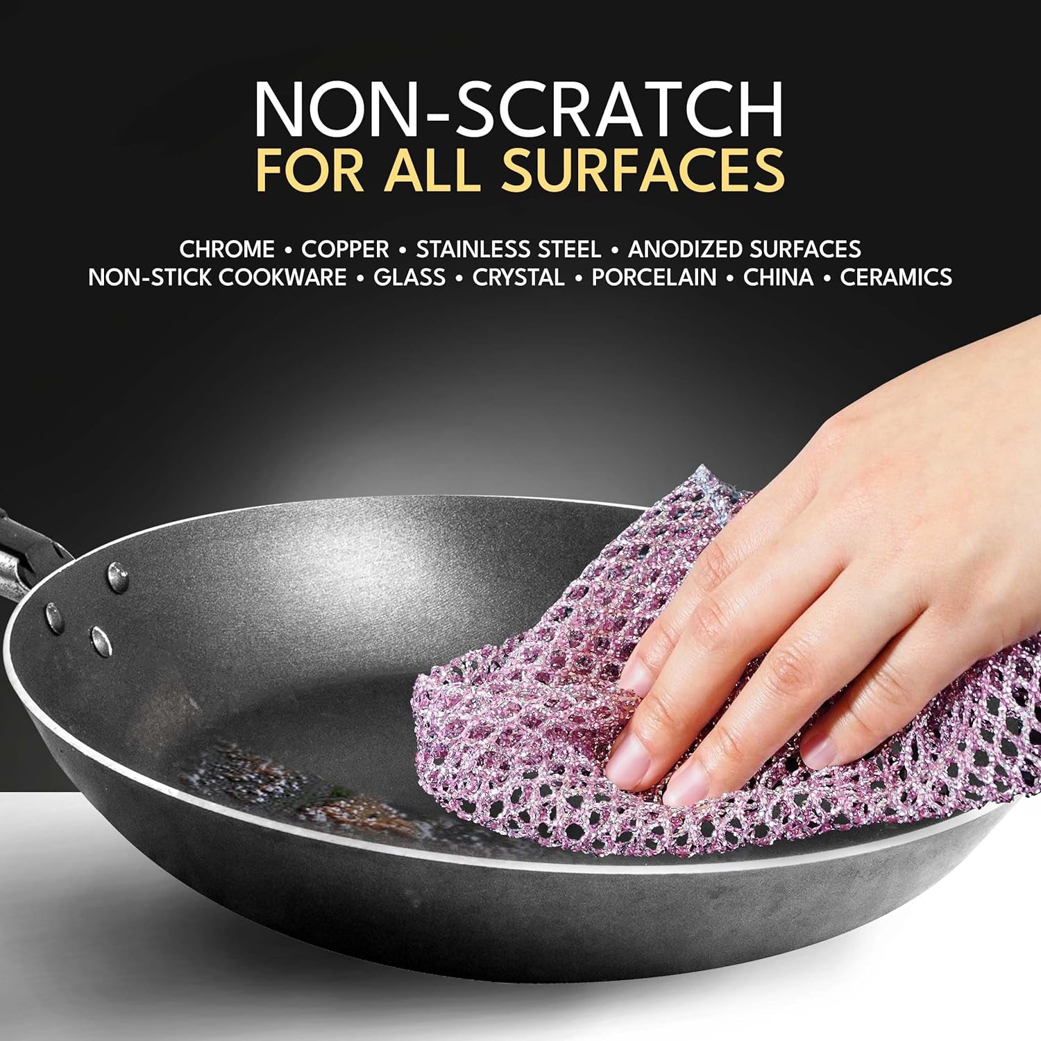 Heavy Duty Non-Scratch Dish Scrubbers for Cleaning Dishes & Pots (6Pcs) - Replace Kitchen Sponges for Dishwashing with Our Scouring Pads - Try Our Alternative Dish Washing Scrub