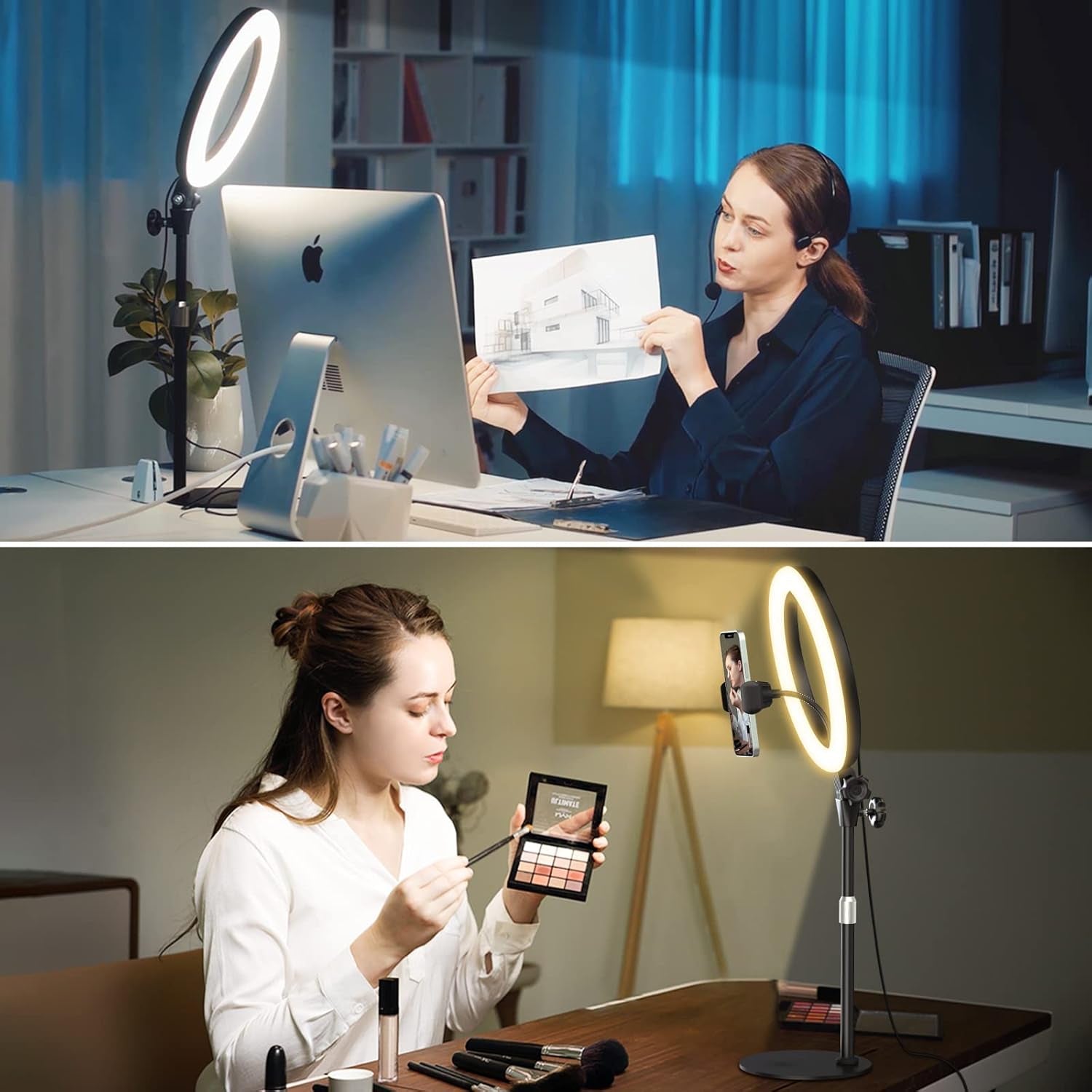 Desk Ring Light with Stand, 10.5&