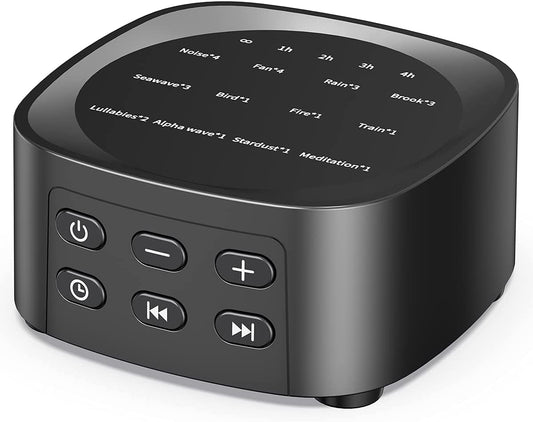 Sleep White Noise Sound Machines with 25 Soothing Sounds 36 Volume Levels 5 Timers Visible Sound Catalog Portable Size Memory Function for Home Office and Travel