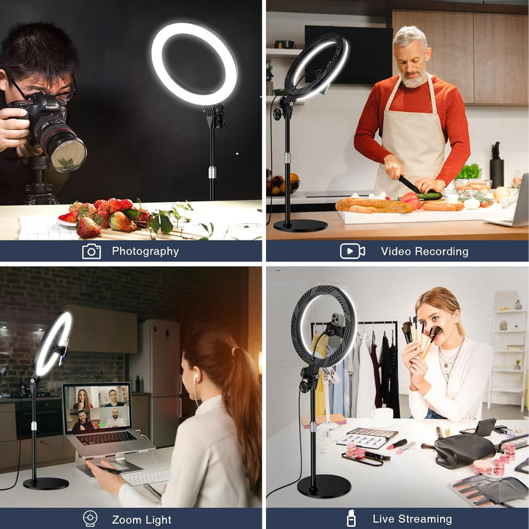 Desk Ring Light with Stand, 10.5&